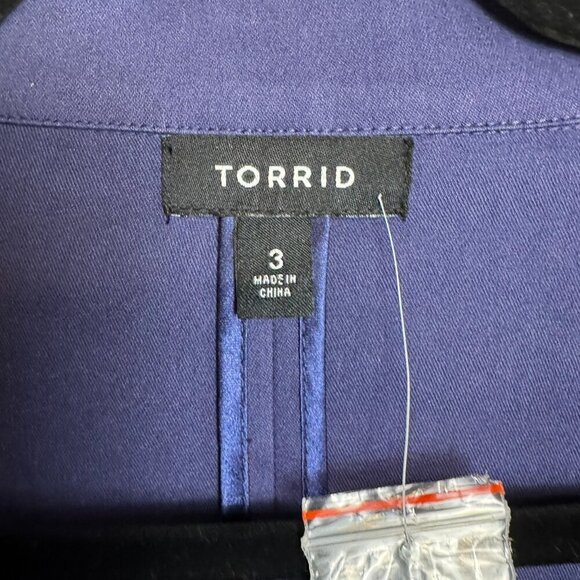 Torrid Purple/Blue NWT One Button Blazer Ruched Sleeve Q16 - Picture 2 of 6
